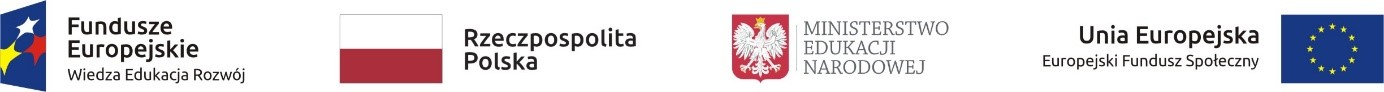 Logotypy (od lewej) Fundusze Europejskie, Rzeczpospolita Polska, Ministerstwo Edukacji Narodowej, Unia Europejska